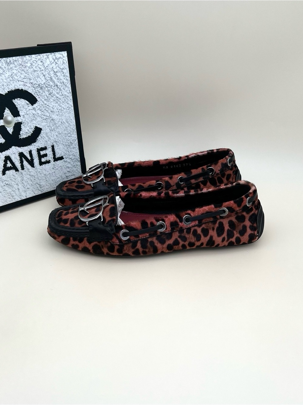 Dior Leopard Print Moccasins - Brown and Black